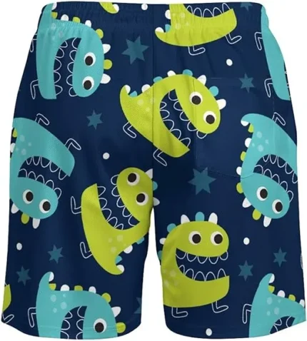 Childish Dinosaur Swim Beach Shorts